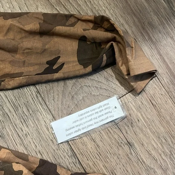 NWT LIZ LANGE open front waterfall brown camo cardigan l, size medium - Picture 3 of 5